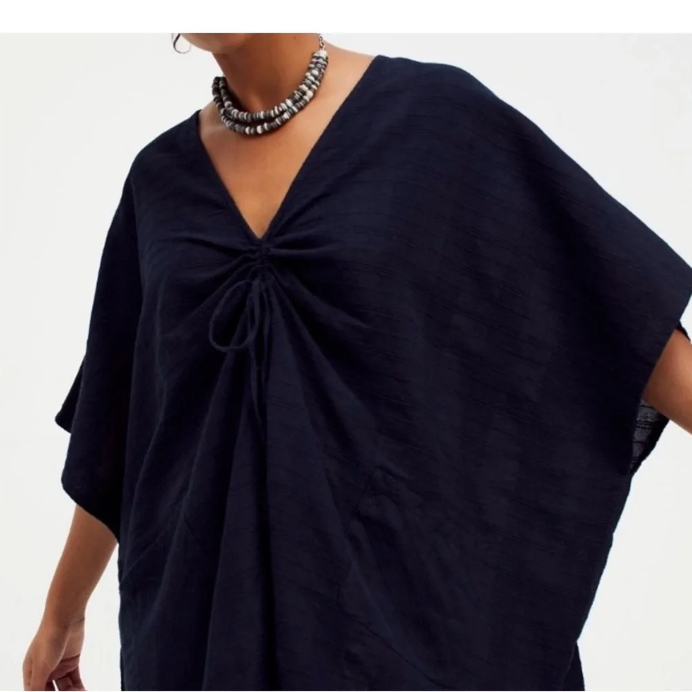 Free People Riviera Kaftan Black Tunic Top